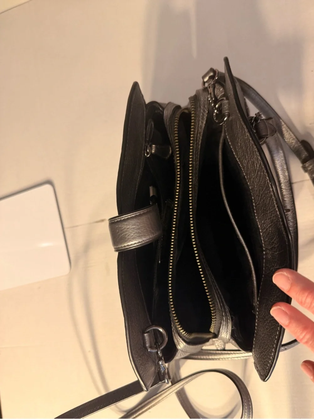 Coach satchel metallic